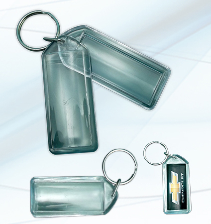 LLAVERO PLAST. TRANS. RECT. 20X50MM