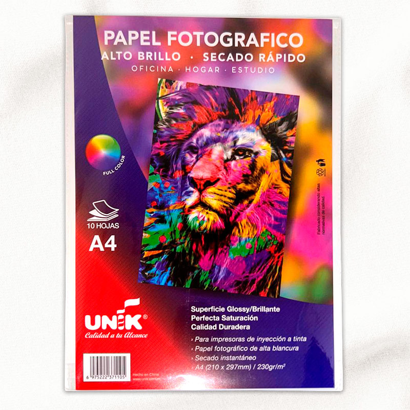 PAPEL FOTOGRAFICO A4 UNIK 230 GR