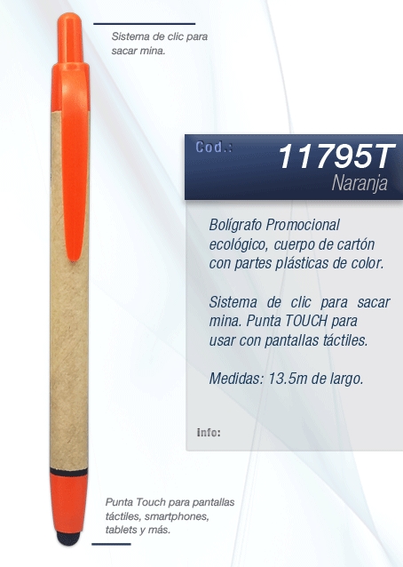 BOLIGRAFO PROMOCIONAL ECO TOUCH - 11795T-REFILL1