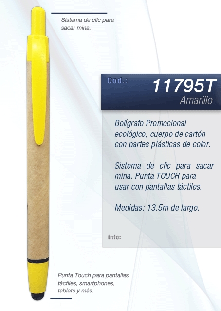 BOLIGRAFO PROMOCIONAL ECO - TOUCH - 11795T-REFILL1