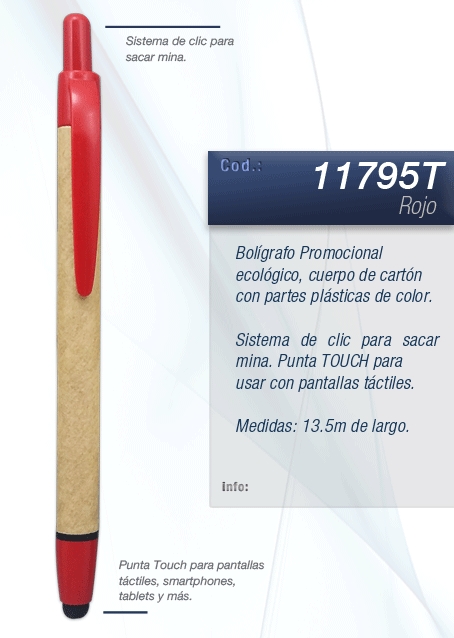 BOLIGRAFO PROMOCIONAL ECO - TOUCH - 11795T-REFILL1