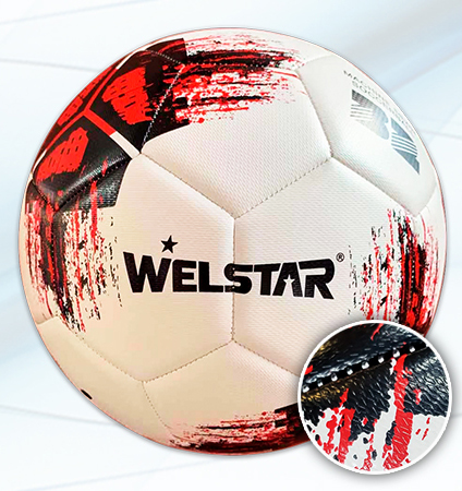 PELOTA FUTBOL WELSTAR NO.5 BLA/ROJ/NEGRO