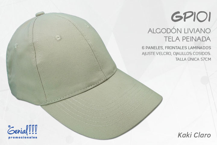 GORRA GENIAL ALGODON KAKI CLARO - HEBILLA