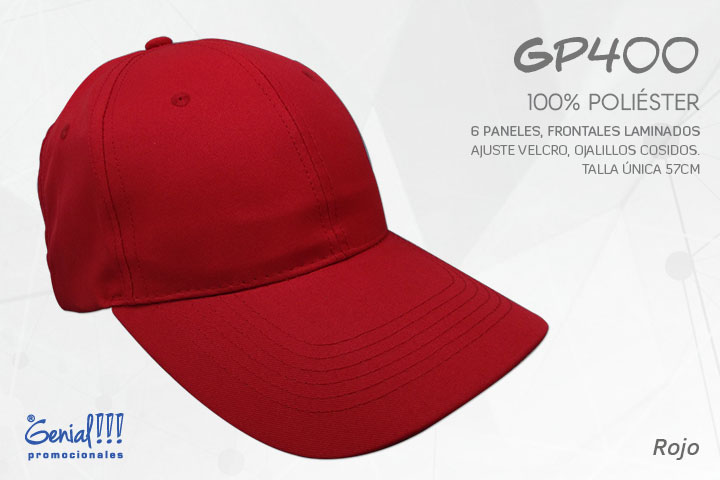 GORRA GENIAL POLIESTER ROJO - VELCRO