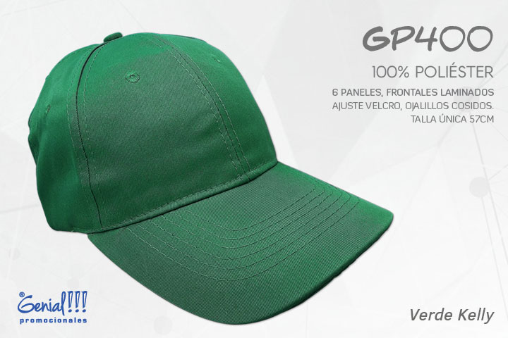 GORRA GENIAL POLIESTER VERDE KELLY - VELCRO