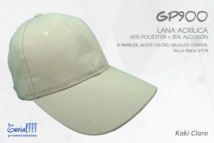 GORRA GENIAL LANA ACRILICA KAKI CLARO - VELCRO