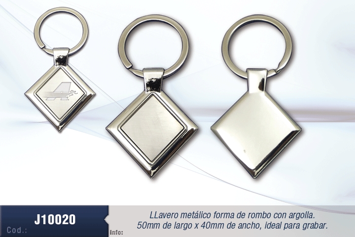 LLAVERO METALICO ROMBO