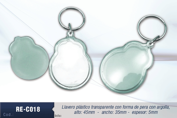 LLAVERO PLAST. TRANS. OVAL.45MMX35MM