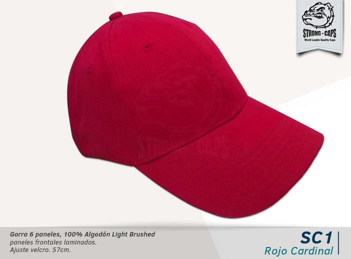 GORRA ALGODON LIGHT BRUSHED ROJO CARD. - VELCRO