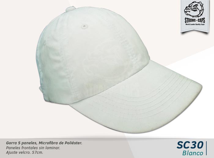 GORRA MICROFIBRA BLANCO VELCRO