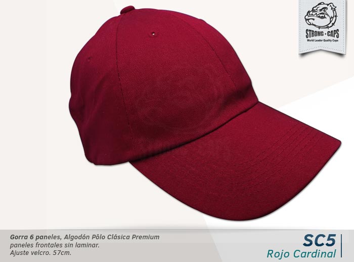 GORRA ALGODON POLO ROJO CARDINAL - VELCRO