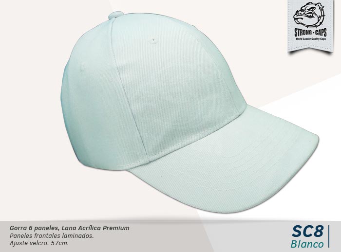 GORRA L.ACRILICA PREMIUM BLANCO  - VELCRO