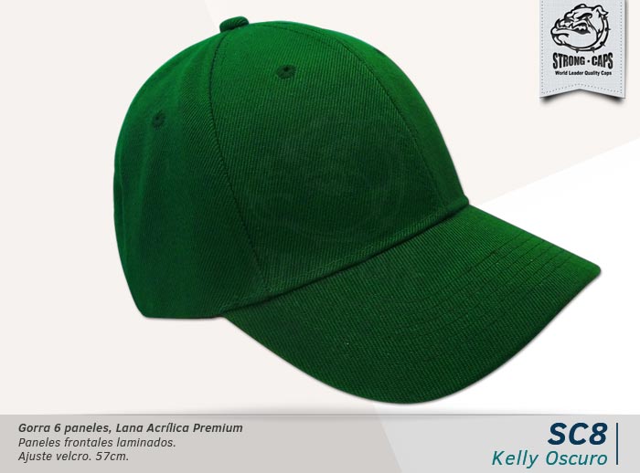 GORRA L.ACRILICA PREMIUM KELLY OSCURO - VELCRO