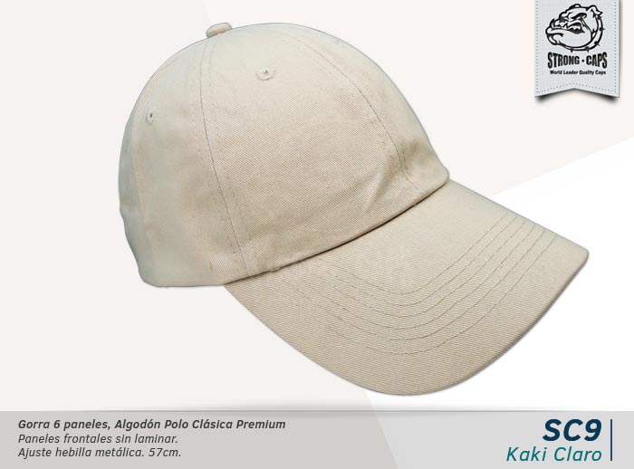 GORRA PRELAVADA LIVIANA KAKI CLARO HEBILLA BRONCE