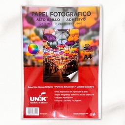 [25010686] PAPEL FOTOGRAFICO ADHESIVO A4 UNIK 135 GR