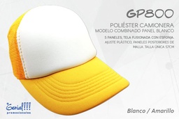 [GP800-BLA/AMAR] GORRA GENIAL CAMIONERA - AJUST.PLAST