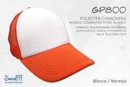 [GP800-BLA/NARAN] GORRA GENIAL CAMIONERA - AJUST.PLAST