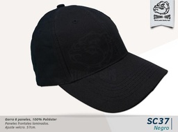 [SC37-NEGRO] GORRA 100% POLIESTER TWILL NEGRO - VELCRO