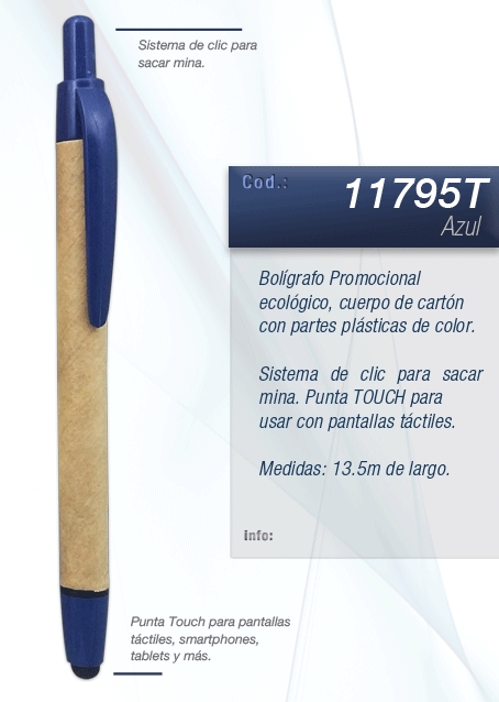 BOLIGRAFO PROMOCIONAL ECO TOUCH - 11795T-REFILL1