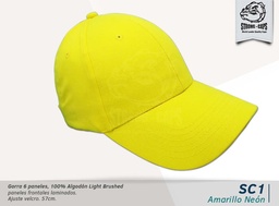 [SC-1-AMARNEON] GORRA ALGODON LIGHT BRUSHED AMAR. NEON - VELCRO