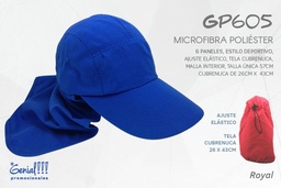 [GP605-ROYAL] GORRA GENIAL ROYAL MICROFIBRA CUBRENUCA