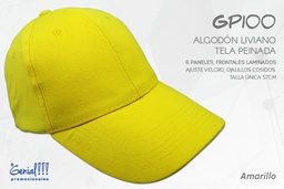 [GP100-AMARILLO] GORRA GENIAL ALGODON - VELCRO