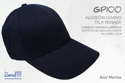 [GP100-AZULM] GORRA GENIAL ALGODON - VELCRO