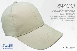 [GP100-KAKI-CL] GORRA GENIAL ALGODON - VELCRO