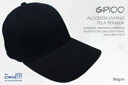 [GP100-NEGRO] GORRA GENIAL ALGODON - VELCRO