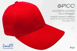 [GP100-ROJO] GORRA GENIAL ALGODON - VELCRO