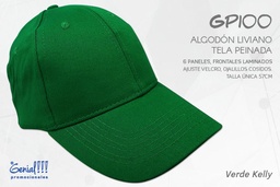 [GP100-VERDEKELL] GORRA GENIAL ALGODON - VELCRO