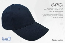 [GP101-AZULM] GORRA GENIAL ALGODON AZUL MARINO - HEBILLA