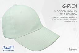 [GP101-BLANCO] GORRA GENIAL ALGODON BLANCO - HEBILLA