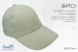 [GP101-KAKICLA] GORRA GENIAL ALGODON KAKI CLARO - HEBILLA