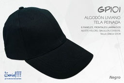 [GP101-NEGRO] GORRA GENIAL ALGODON NEGRO - HEBILLA