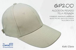 [GP200-KAKI-CL] GORRA GENIAL ALGODON KAKI CLARO - VELCRO