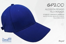 [GP200-ROYAL] GORRA GENIAL ALGODON ROYAL - VELCRO