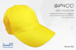 [GP400-AMARILLO] GORRA GENIAL POLIESTER AMARILLO - VELCRO
