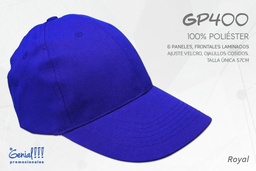 [GP400-ROYAL] GORRA GENIAL POLIESTER ROYAL - VELCRO