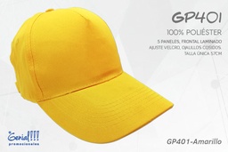 [GP401-AMARILLO] GORRA GENIAL POLIESTER - VELCRO