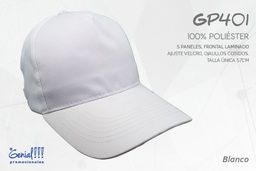 [GP401-BLANCO] GORRA GENIAL POLIESTER - VELCRO