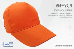 [GP401-NARANJA] GORRA GENIAL POLIESTER - VELCRO