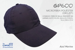 [GP600-AZUL-M] GORRA GENIAL MICROFIBRA AZUL MARINO - VELCRO