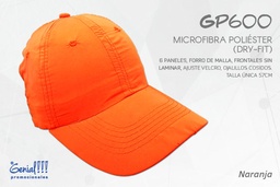 [GP600-NARANJA] GORRA GENIAL MICROFIBRA NARANJA - VELCRO