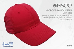[GP600-ROJO] GORRA GENIAL MICROFIBRA ROJO - VELCRO