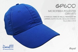 [GP600-ROYAL] GORRA GENIAL MICROFIBRA ROYAL - VELCRO