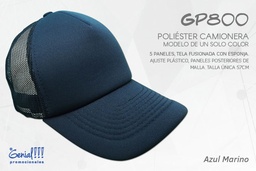 [GP800-AZULMARIN] GORRA GENIAL CAMIONERA AZUL MARINO - AJUST.PLAST