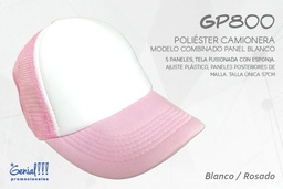[GP800-BLA/ROSD] GORRA GENIAL CAMIONERA BLANCO/ROSADO - AJUST.PLAST