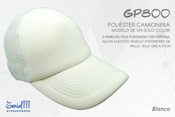 [GP800-BLANCO] GORRA GENIAL CAMIONERA - AJUST.PLAST