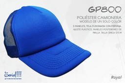[GP800-ROYAL] GORRA GENIAL CAMIONERA - AJUST.PLAST